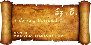 Szécsy Barnabás névjegykártya
