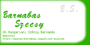 barnabas szecsy business card